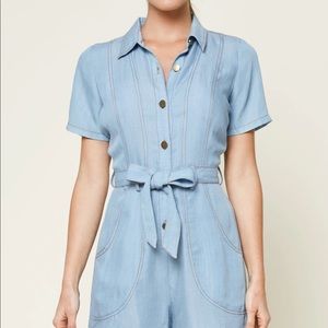 Arizona Chambray Button Down Romper